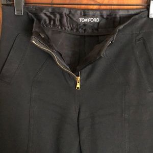Tom Ford black slim stretch textured pant